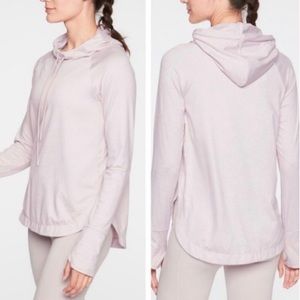 Athleta Uptempo Soft Lilac Hoodie Pullover with Thumb Hole size Medium